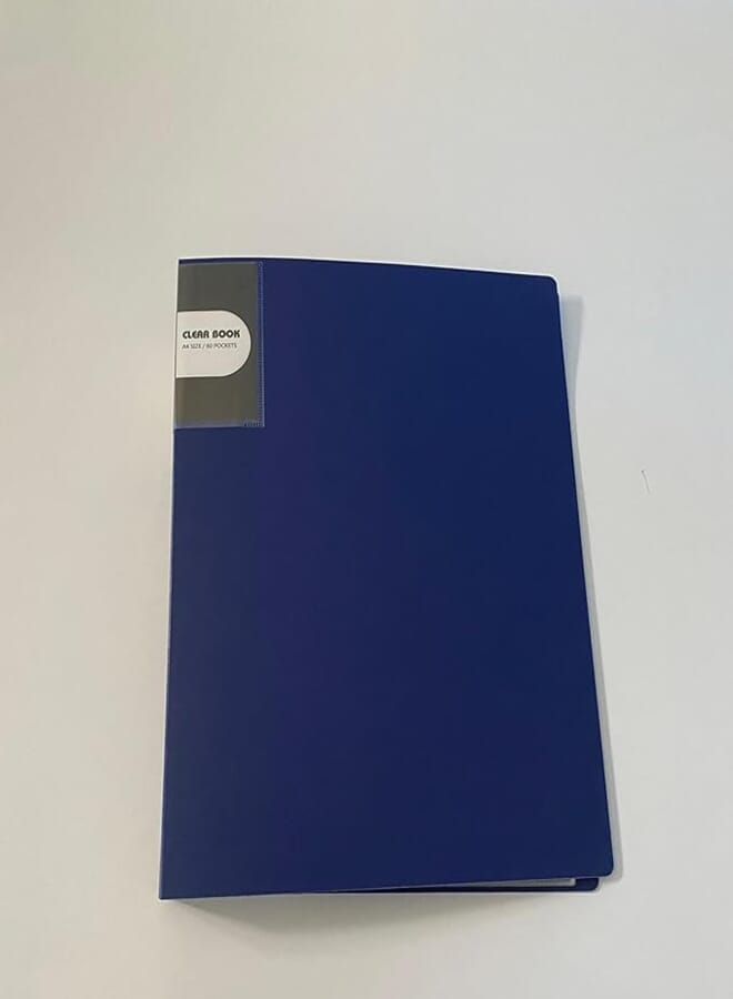 Clever 60 Pockets Classic Colors Clear Book, A4 Size, Blue